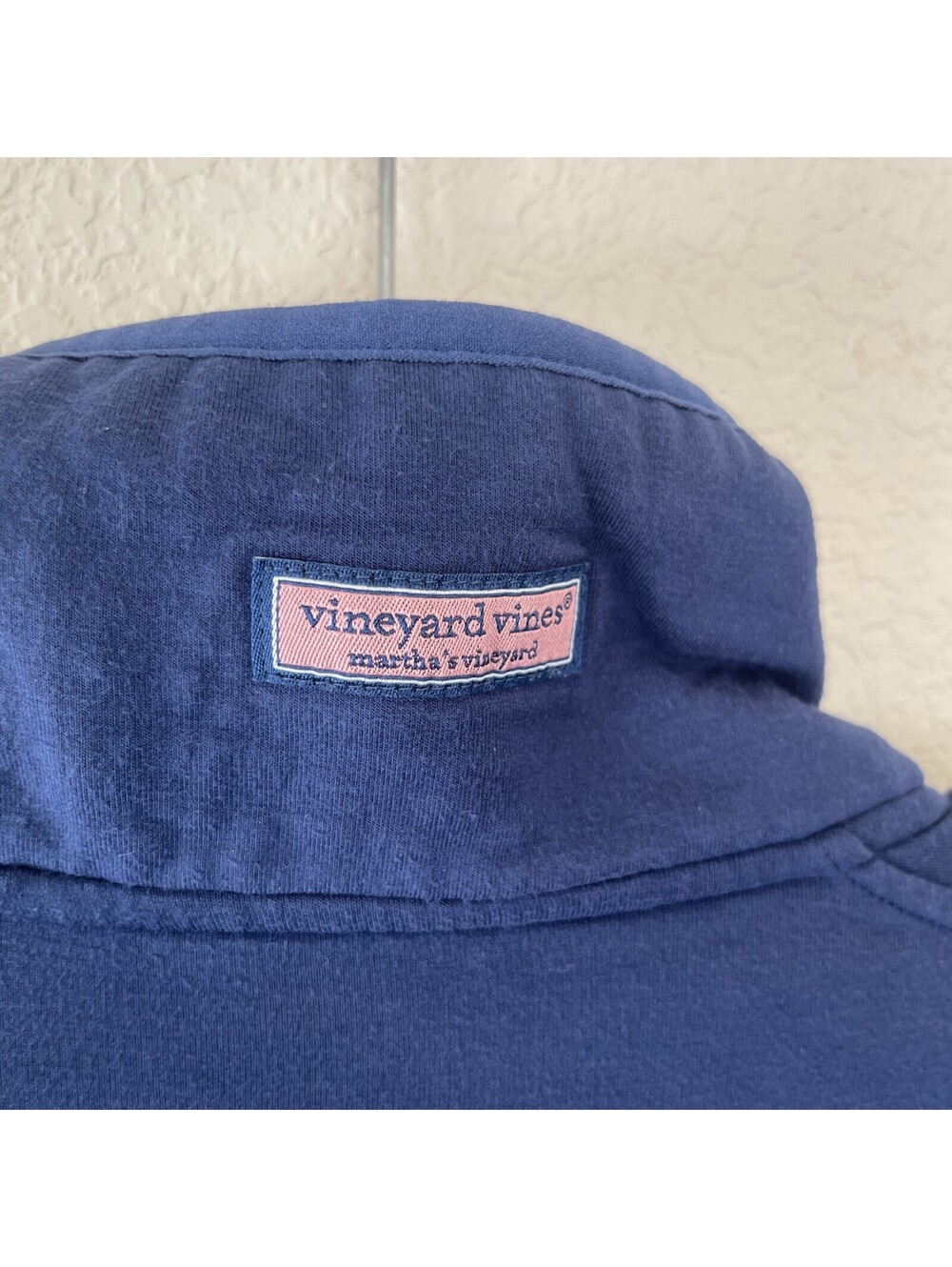SOLD Vineyard Vines Women’s Pullover Quarter Zip Size Medium Blue Inner Fleece - Picture 4 of 7